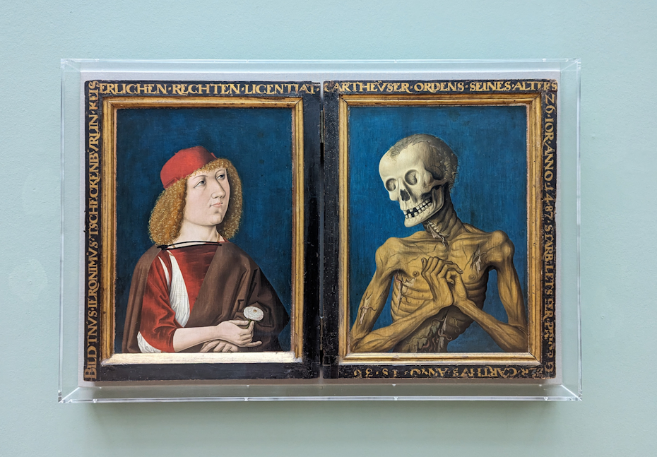 Portrait of Hieronymus Tscheckenburlin and Death  by unknown artist, 1487