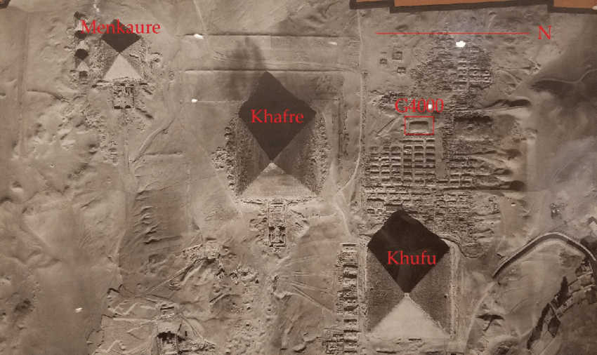 Overhead view of the Great Pyramids